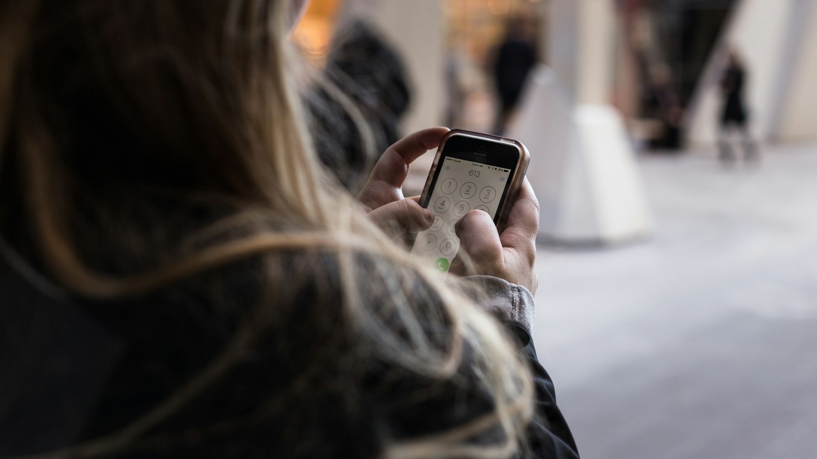 A person using a smartphone